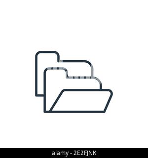 Two folders outline vector icon. Thin line black two folders icon, flat vector simple element illustration from editable business concept isolated str Stock Vector