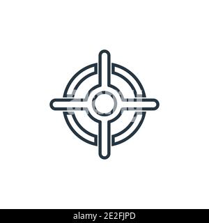 Circular target outline vector icon. Thin line black circular target icon, flat vector simple element illustration from editable business concept isol Stock Vector
