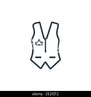 Waistcoat outline vector icon. Thin line black waistcoat icon, flat vector simple element illustration from editable clothes concept isolated on white Stock Vector