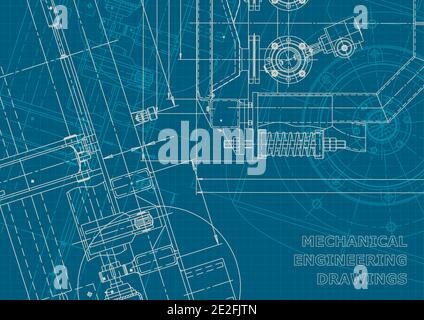 Blueprint. Corporate style. Mechanical instrument making. Technical abstract background Stock Vector