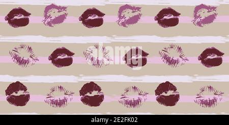Seamless pattern. Horizontal stripes. Vector abstract hand drawing with stripes of acrylic paints and brushes. Geometric texture, background, textile, Stock Vector