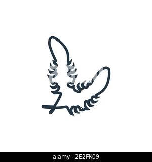 Feathers outline vector icon. Thin line black feathers icon, flat vector simple element illustration from editable brazilia concept isolated stroke on Stock Vector