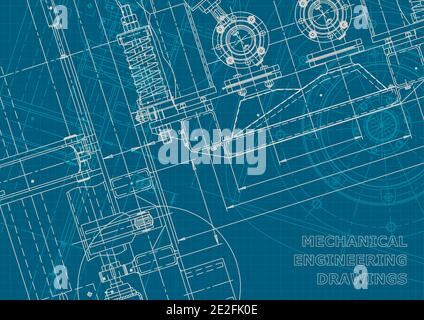 Corporate style. Mechanical instrument making. Technical abstract backgrounds. Technical illustration, cover Stock Vector