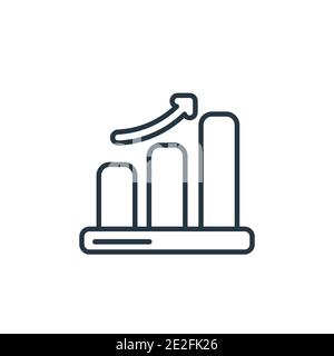 Graphic progression outline vector icon. Thin line black graphic progression icon, flat vector simple element illustration from editable business conc Stock Vector
