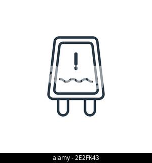 Wet floor outline vector icon. Thin line black wet floor icon, flat vector simple element illustration from editable cleaning concept isolated stroke Stock Vector