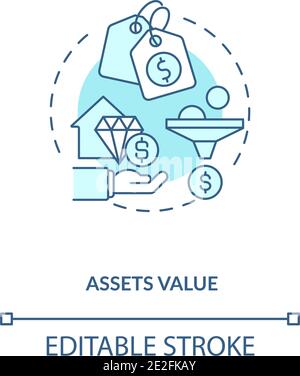 Assets valuation concept icon Stock Vector