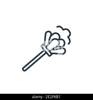 Feather duster outline vector icon. Thin line black feather duster icon, flat vector simple element illustration from editable cleaning concept isolat Stock Vector