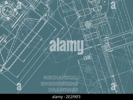 Corporate Identity. Computer aided design systems. Instrument-making drawings. Mechanical drawing Stock Vector