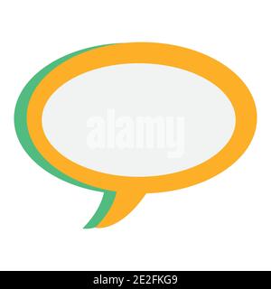 Orange and single speech bubble on white backdrop Stock Vector
