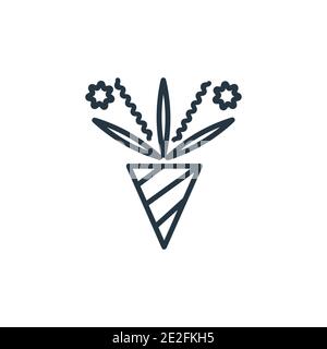 Confetti outline vector icon. Thin line black confetti icon, flat vector simple element illustration from editable brazilia concept isolated stroke on Stock Vector