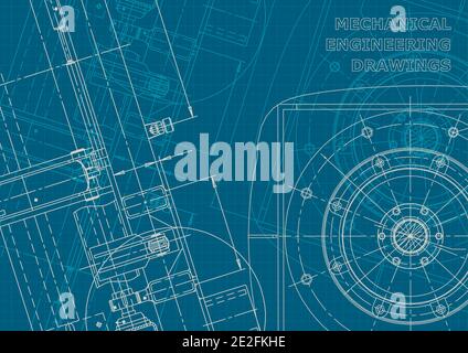 Blueprint. Vector drawing. Mechanical instrument making. Corporate style Stock Vector