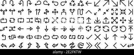 Arrow  Line Icons set.Illustration eps10 Stock Vector