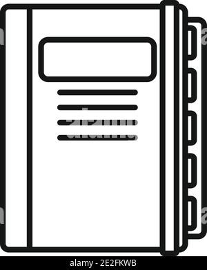 Notebook estimator icon, outline style Stock Vector
