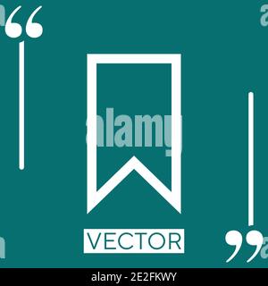 bookmark vector icon Linear icon. Editable stroke line Stock Vector