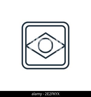 Brazil outline vector icon. Thin line black brazil icon, flat vector simple element illustration from editable brazilia concept isolated stroke on whi Stock Vector