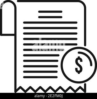 Estimator bill icon, outline style Stock Vector