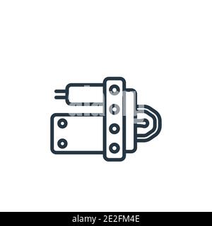 Car starter outline vector icon. Thin line black car starter icon, flat vector simple element illustration from editable car parts concept isolated on Stock Vector