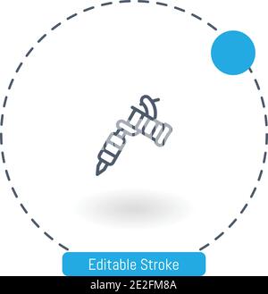 tattoo machine vector icon editable stroke outline icons for web and mobile Stock Vector