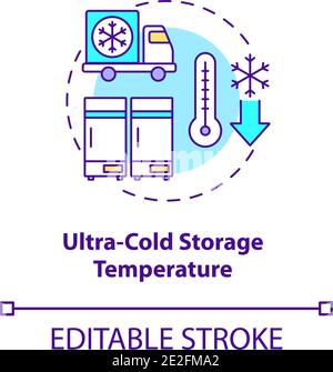Ultra cold storage temperature concept icon Stock Vector