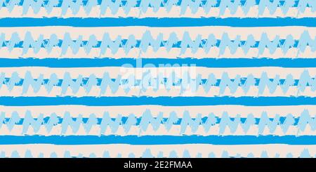 Seamless original pattern. Long color stripe, waves. Vector hand drawing with stripes of acrylic paints and brushes. Geometric texture, background Stock Vector