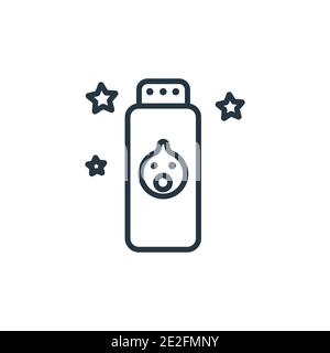 Baby powder outline vector icon. Thin line black baby powder icon, flat vector simple element illustration from editable beauty concept isolated strok Stock Vector
