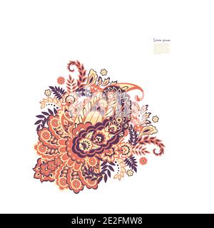 Paisley vector isolated pattern. Damask style Vintage illustration Stock Vector