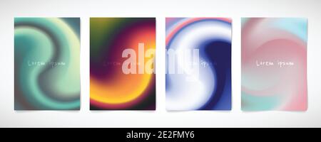 Abstract colorful mesh set of swirl design template. Design of circle style artwork background. Stock Vector