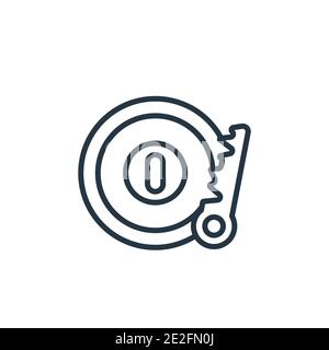 Car ignition outline vector icon. Thin line black car ignition icon, flat vector simple element illustration from editable car parts concept isolated Stock Vector