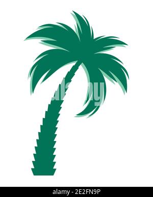 Palm tree silhouette icon. Vector Illustration Stock Vector