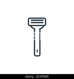 Shaving outline vector icon. Thin line black shaving icon, flat vector simple element illustration from editable beauty concept isolated stroke on whi Stock Vector