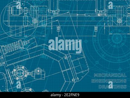 Corporate style. Blueprint, scheme, plan, sketch. Technical illustrations, backgrounds. Mechanical Stock Vector