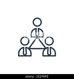 Users interconnected outline vector icon. Thin line black users interconnected icon, flat vector simple element illustration from editable analytics c Stock Vector