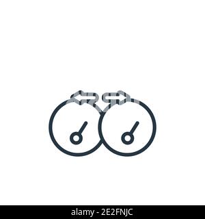 Car indicator outline vector icon. Thin line black car indicator icon, flat vector simple element illustration from editable car parts concept isolate Stock Vector