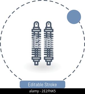 shock breaker vector icon editable stroke outline icons for web and mobile Stock Vector
