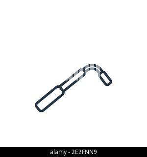 Car wheel brace outline vector icon. Thin line black car wheel brace icon, flat vector simple element illustration from editable car parts concept iso Stock Vector