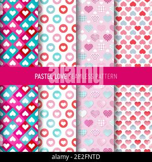 Love symbol seamless pattern. Valentine's day gift wrap paper and  pastel background. Stock Vector