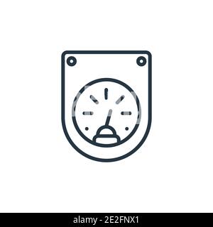 Car ammeter outline vector icon. Thin line black car ammeter icon, flat vector simple element illustration from editable car parts concept isolated on Stock Vector