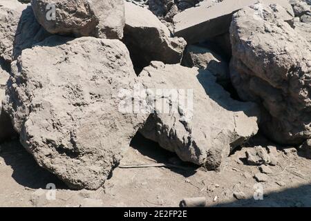 A black and white image of large boulders ideal for backgrounds and or textures Stock Photo