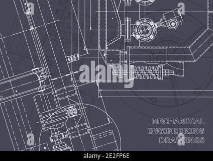 Blueprint. Vector engineering drawings. Mechanical instrument making. Technical abstract background Stock Vector