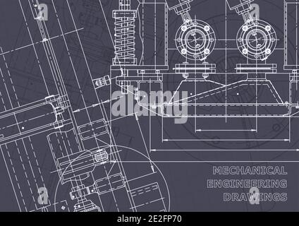 Blueprint. Vector engineering drawings. Mechanical instrument making. Technical abstract backgrounds. Technical illustration Stock Vector