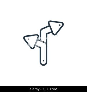 Two way arrows outline vector icon. Thin line black two way arrows icon, flat vector simple element illustration from editable business concept isolat Stock Vector