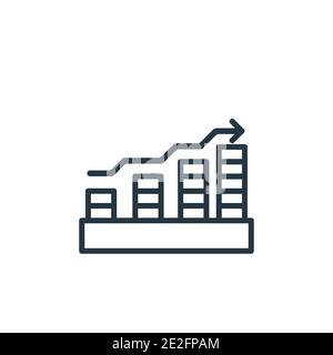 Increasing stocks outline vector icon. Thin line black increasing stocks icon, flat vector simple element illustration from editable analytics concept Stock Vector