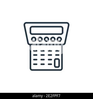 Calculator maths tool outline vector icon. Thin line black calculator maths tool icon, flat vector simple element illustration from editable business Stock Vector