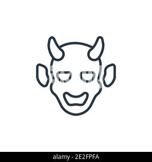 Hannya outline vector icon. Thin line black hannya icon, flat vector simple element illustration from editable asian concept isolated on white backgro Stock Vector