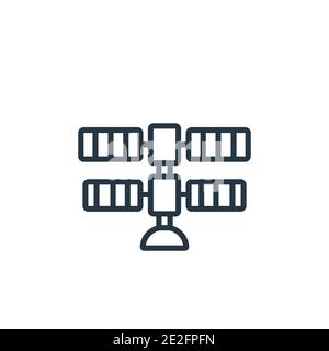 International space station outline vector icon. Thin line black international space station icon, flat vector simple element illustration from editab Stock Vector