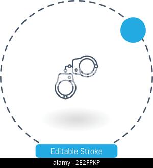 handcuffs vector icon editable stroke outline icons for web and mobile Stock Vector