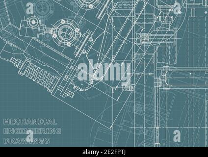 Vector illustration. Instrument-making. Computer aided design system. Corporate Identity Stock Vector