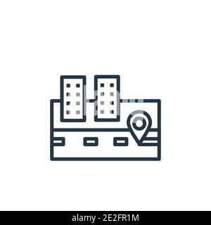 3d location graph outline vector icon. Thin line black 3d location graph icon, flat vector simple element illustration from editable analytics concept Stock Vector
