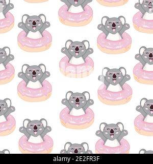 Koala bear pattern. Seamless pattern vector. Stock Vector