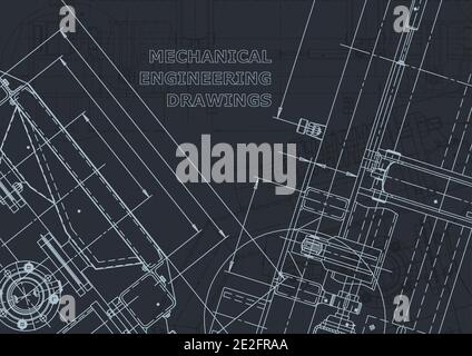 Corporate Identity. Instrument-making drawings. Mechanical engineering drawing. Technical Stock Vector